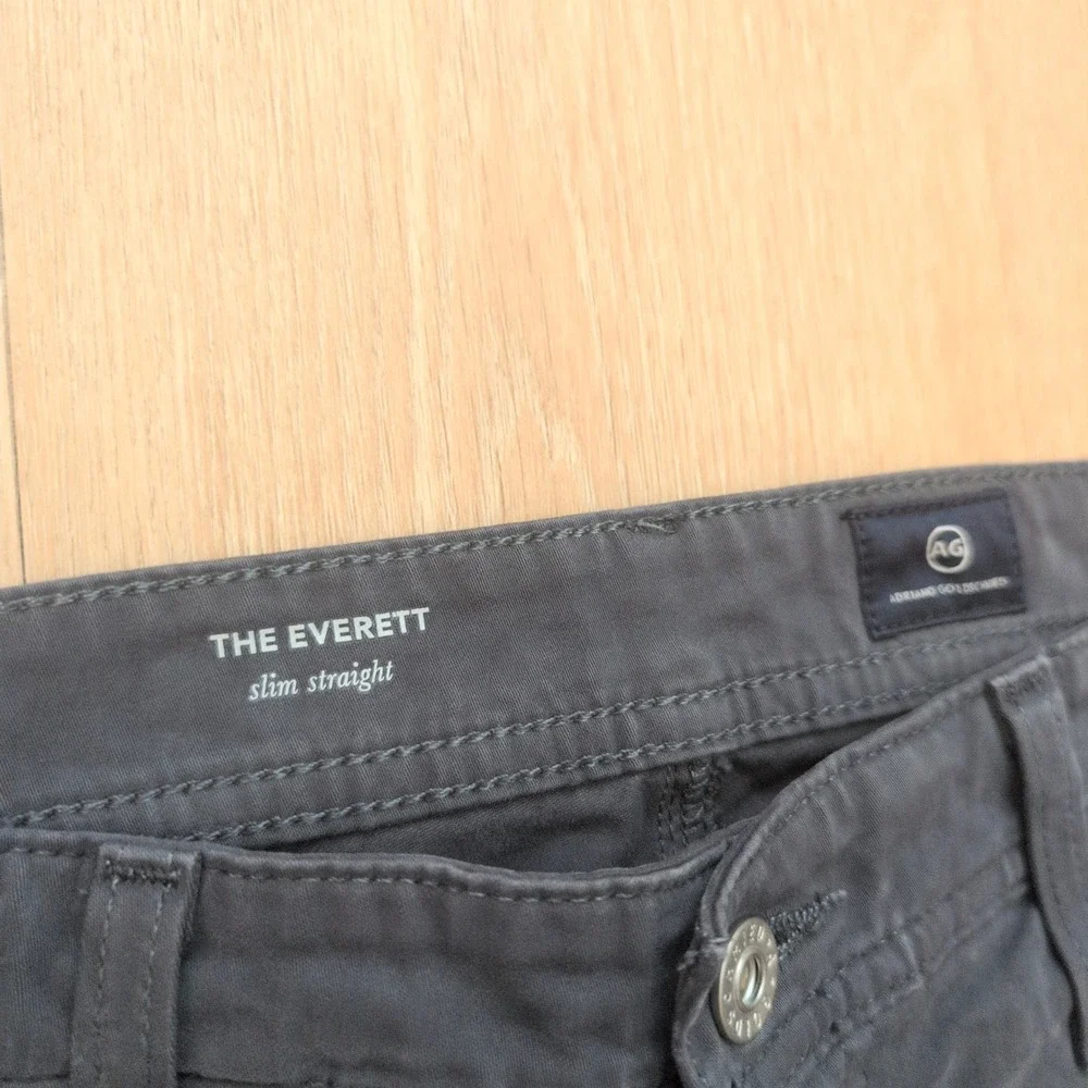 AG Adriano Goldschmied The Everett Slim Straight Pants Mens Grey 35x32.5